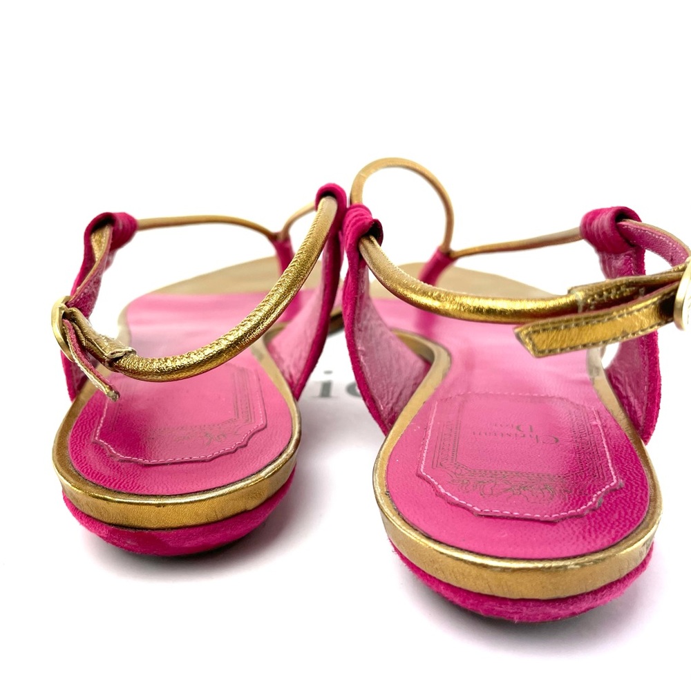 Dior Grecian Fuchsia Suede Sandals - Picture 10 of 12